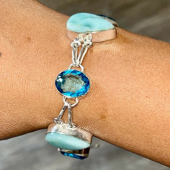 Caribbean Larimar Pectolite Bracelet - Picture 4 of 8